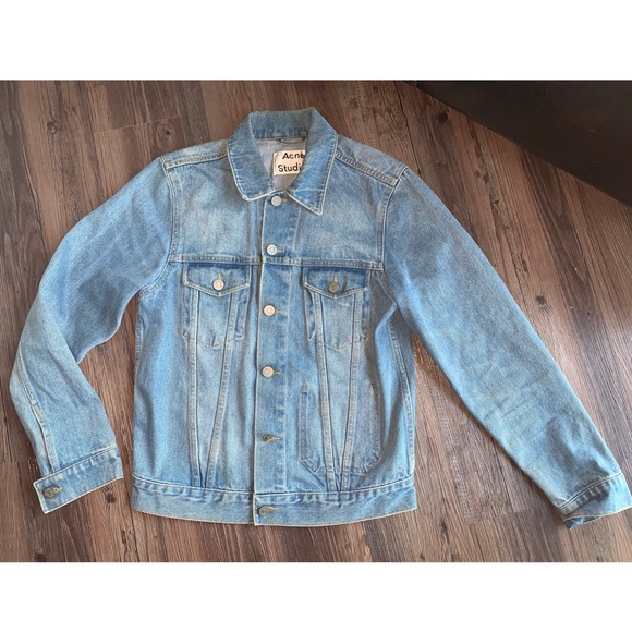 Acne “robin” denim jacket men’s size size 46 color mid blue - Picture 2 of 8